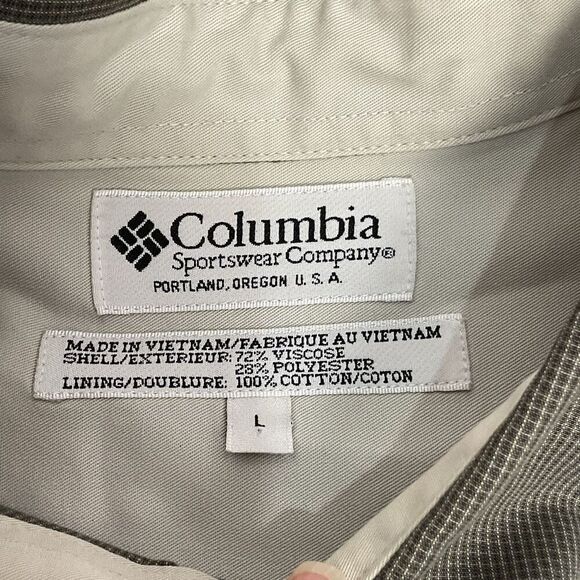 Vintage Y2K Columbia Performance Grey Button Down Shirt Long Sleeve Men's L - Picture 5 of 7